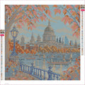 Thumbnail for Diamond painting adhesive canvas preview - St Pauls through Autumn Branches