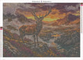 Thumbnail for Diamond painting adhesive canvas preview - Stag at Sunset