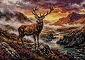Thumbnail for Diamond painting pattern chart - Stag at Sunset