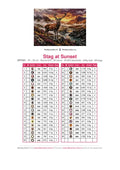 Thumbnail for DMC color chart for Stag at Sunset diamond painting - 39 colors