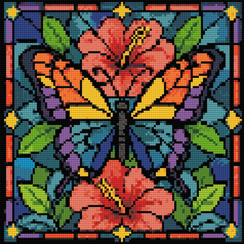 Diamantmönster för Stained Glass Butterfly