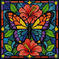 Thumbnail for Diamond painting pattern chart - Stained Glass Butterfly