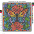 Thumbnail for Stained Glass Butterfly diamond painting adhesive canvas 30x30cm