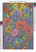 Thumbnail for Diamond painting adhesive canvas preview - Stained Glass Flowers
