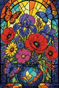 Thumbnail for Diamond painting pattern chart - Stained Glass Flowers