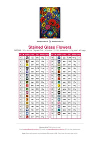 Thumbnail for DMC color chart for Stained Glass Flowers diamond painting - 35 colors