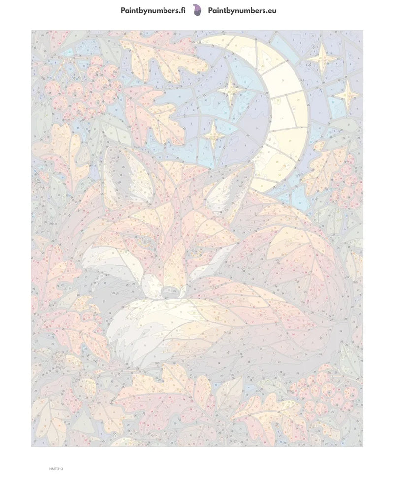 Paint by numbers numbered canvas - Stained Glass Fox 40x50cm