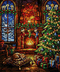 Thumbnail for Diamond painting pattern chart - Stained Glass Holiday