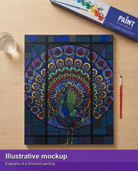 Thumbnail for Finished paint by numbers mockup - Stained Glass Peacock 40x50cm