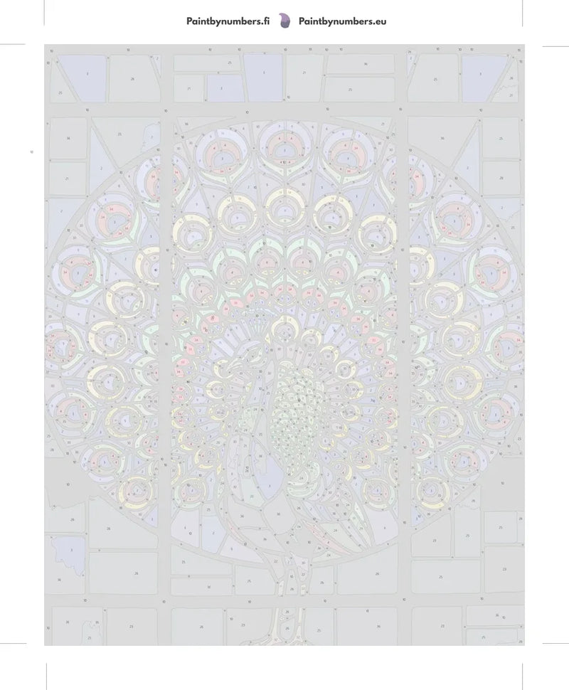 Paint by numbers numbered canvas - Stained Glass Peacock 40x50cm