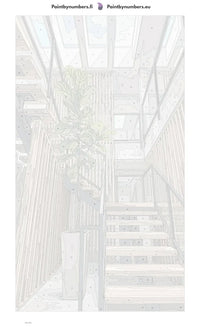 Thumbnail for Numbered canvas - Staircase with Potted Plant 40x70cm