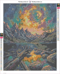 Thumbnail for Starry Lake diamond painting adhesive canvas 40x50cm