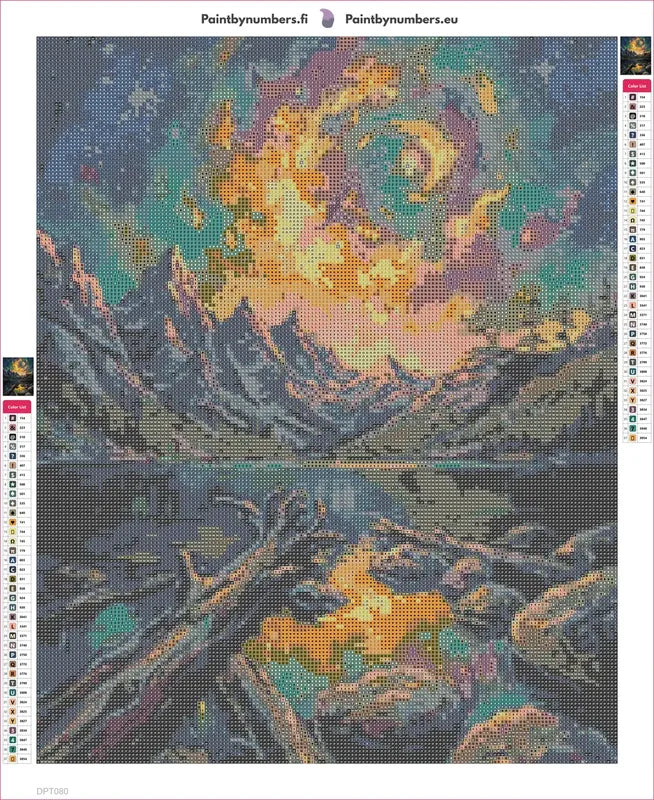 Starry Lake diamond painting adhesive canvas 40x50cm