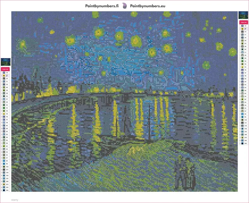 starry diamond painting adhesive canvas 50x40cm