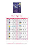 Thumbnail for Starry Night Tree diamond painting color chart – 30 DMC colors