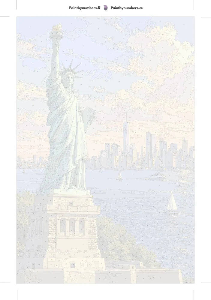 Paint by numbers numbered canvas - Statue of Liberty Skyline 2 40x60cm
