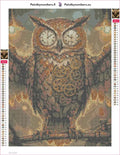 Thumbnail for Steampunk Owl diamond painting adhesive canvas 30x40cm