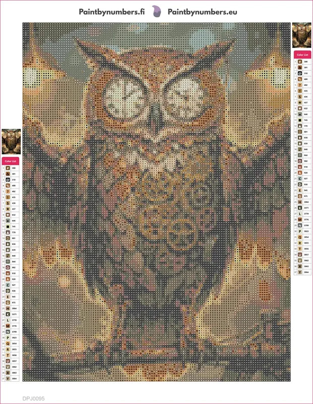Steampunk Owl diamond painting adhesive canvas 30x40cm