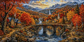 Thumbnail for Diamond painting pattern chart - Stone Bridge River