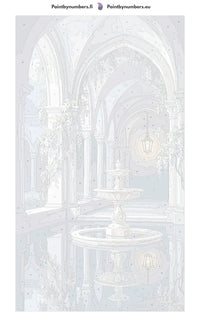 Thumbnail for Paint by numbers numbered canvas - Stone Fountain Courtyard 40x70cm