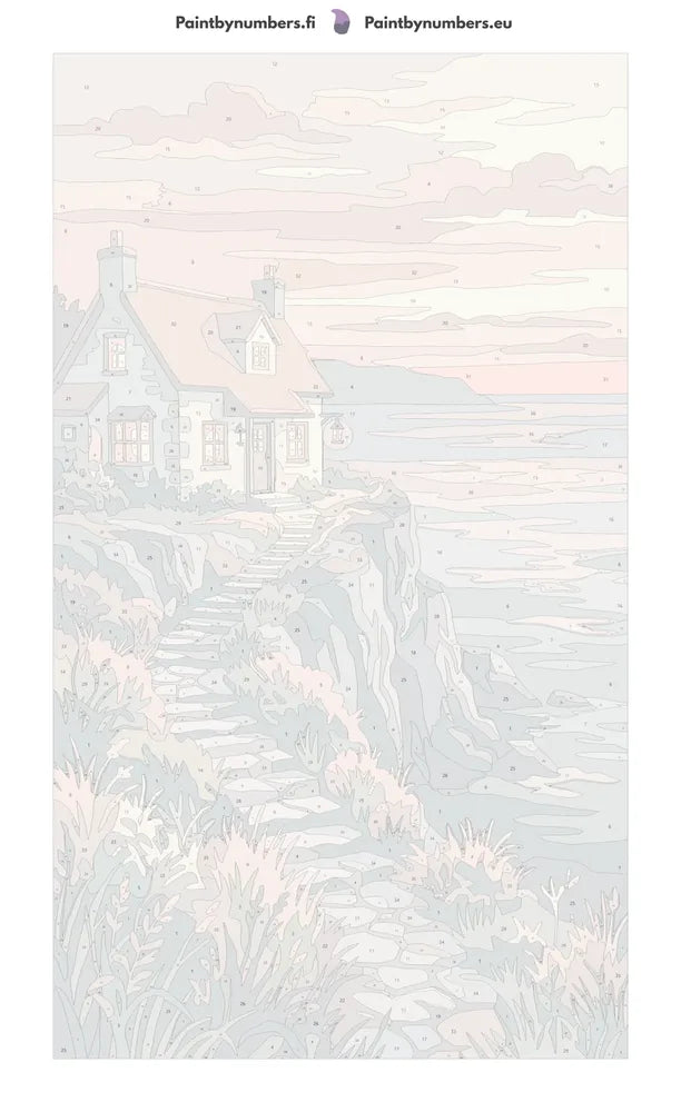 Numbered canvas - Stone House by Sea 40x70cm