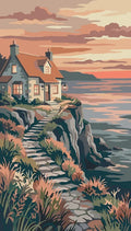 Thumbnail for Stone house on a cliff by the sea Paint By Numbers