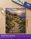 Thumbnail for Finished paint by numbers mockup - Stone Path by Sea 40x50cm