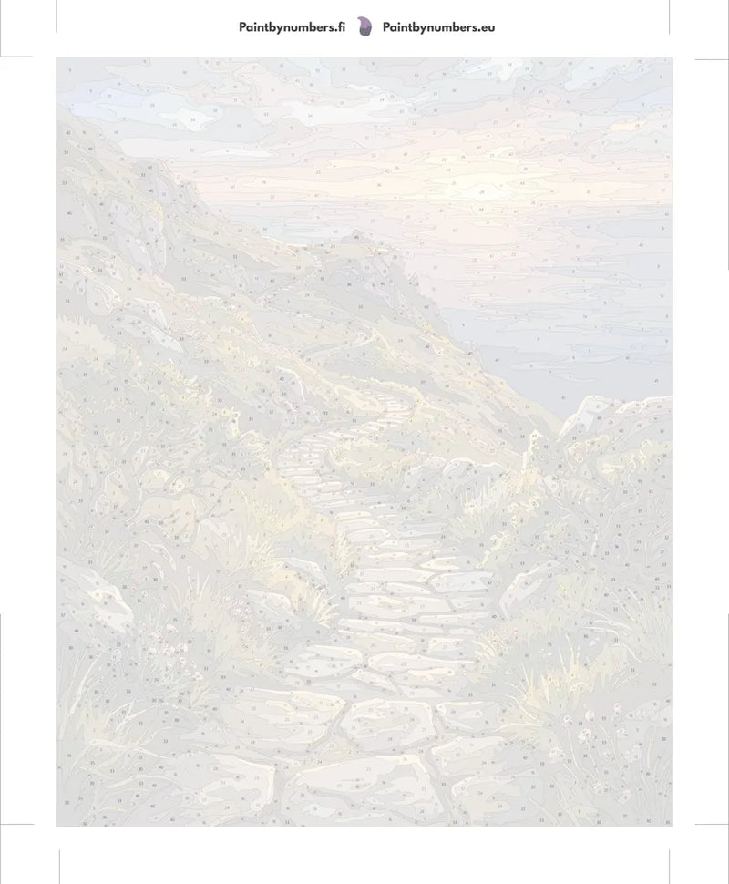 Paint by numbers numbered canvas - Stone Path by Sea 40x50cm