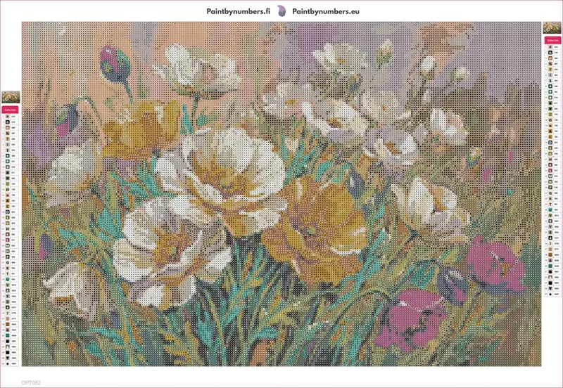 Summer Poppies diamond painting adhesive canvas 60x40cm