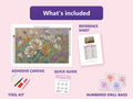Thumbnail for Summer Poppies 60x40cm diamond painting kit contents: adhesive canvas, color chart, tools and diamond bags