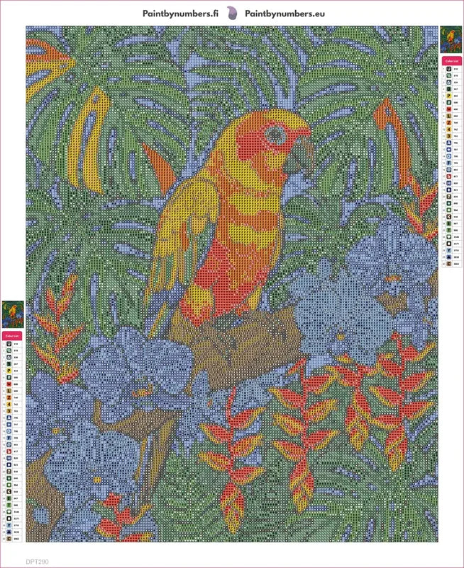 Diamond painting adhesive canvas preview - Sun Conure
