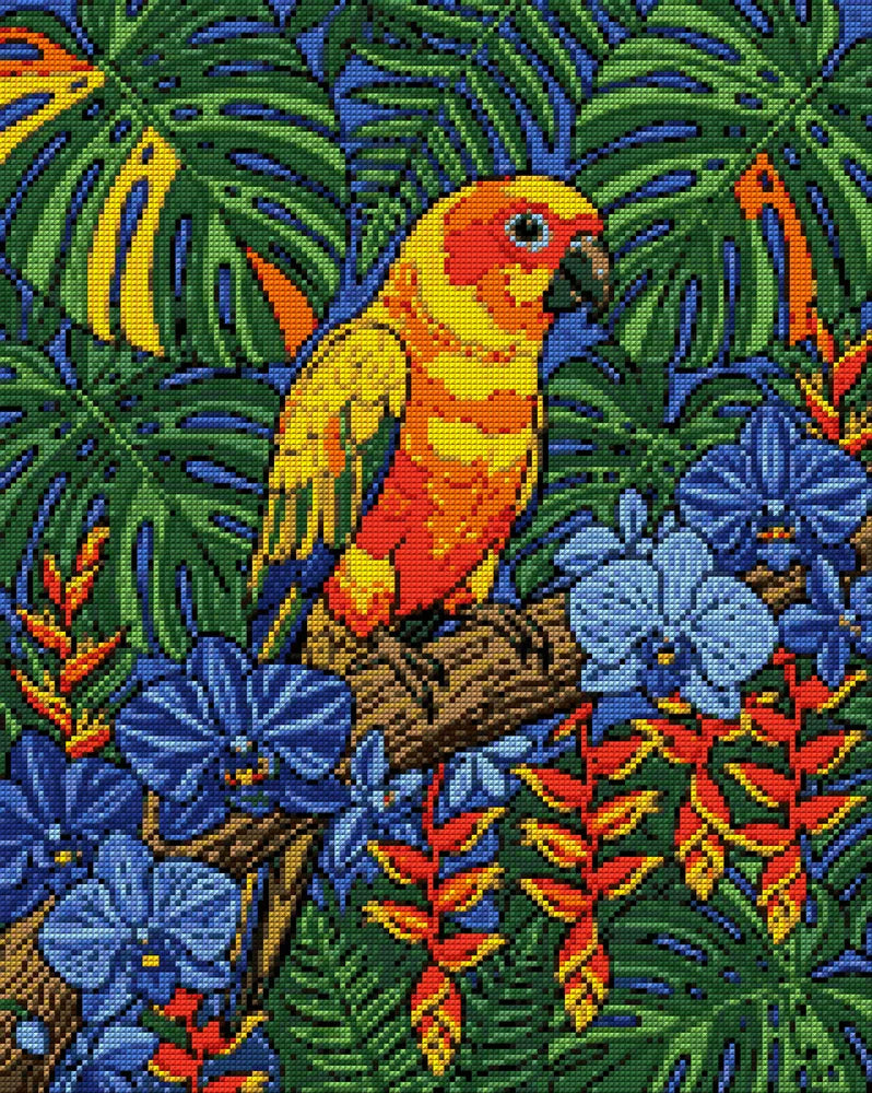 Diamond painting pattern chart - Sun Conure