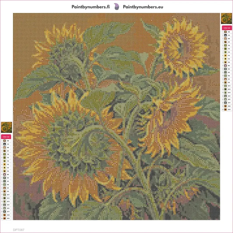 Sunflowers diamond painting adhesive canvas 40x40cm