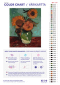 Miniatyrbild: Färgkarta och instruktioner för Sunflowers on Turquoise