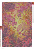 Thumbnail for Diamond painting adhesive canvas preview - Sunlit Tropical Orchid Jungle