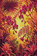 Thumbnail for Sunlit Tropical Orchid Jungle, 40x60 cm diamond painting – full design preview without the close-up inset
