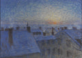 Miniatyrbild: Förlaga till diamond painting: Soluppgång över taken. Motiv från Stockholm, Jansson