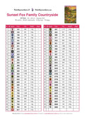 Thumbnail for DMC color chart for Sunset Fox Family Countryside diamond painting - 59 colors