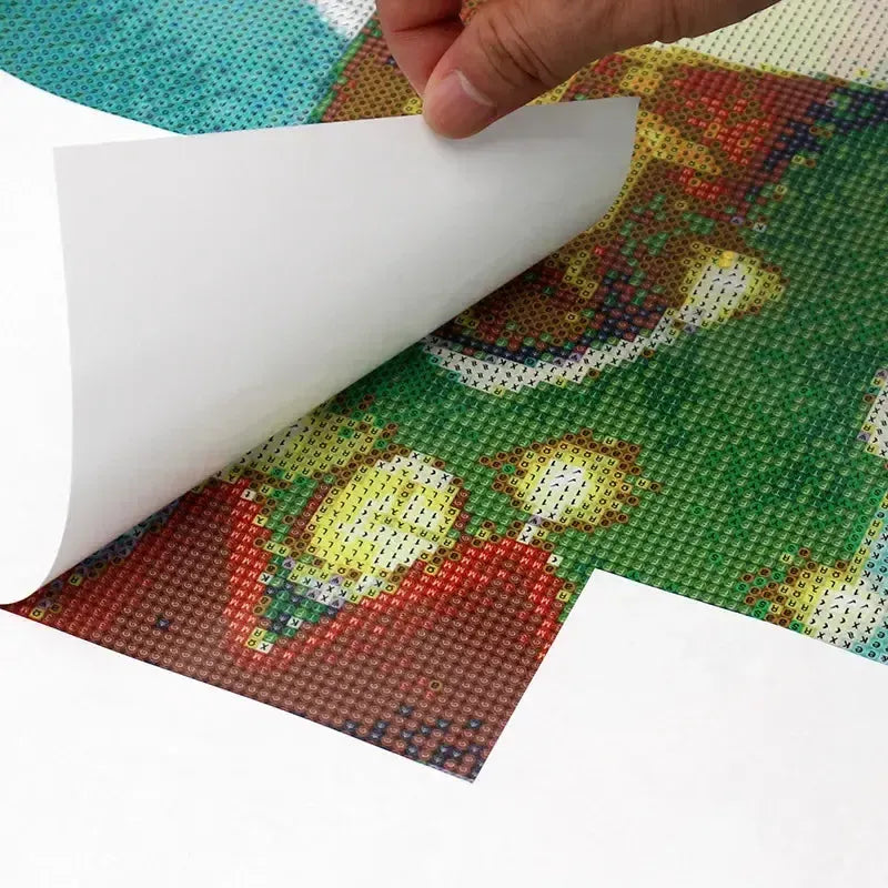 Using a release paper on a diamond painting canvas