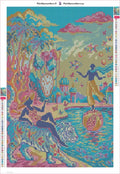 Thumbnail for Diamond painting adhesive canvas preview - Surreal Tropical Fantasy Scene