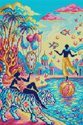 Thumbnail for Surreal Tropical Fantasy Scene, 40x60 cm diamond painting – full design preview without the close-up inset
