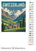 Thumbnail for Color chart and instructions - Switzerland Travel Poster 40x50cm