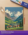 Thumbnail for Illustration of the finished paint by numbers - Switzerland Travel Poster 40x50cm