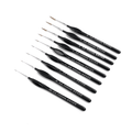 Thumbnail for Precision brush set of 9 fine detail brushes with black handles, sizes 000 to 6