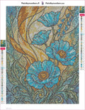 Thumbnail for Diamond painting adhesive canvas preview - Teal Poppy Panel