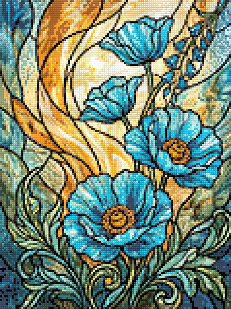 Diamantmönster för Teal Poppy Panel
