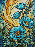Thumbnail for Diamond painting pattern chart - Teal Poppy Panel