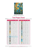 Thumbnail for DMC color chart for Teal Poppy Panel diamond painting - 34 colors
