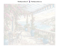 Thumbnail for Paint by numbers numbered canvas - Terrace with Sea View 50x40cm