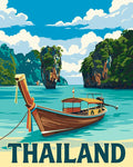 Thumbnail for Thailand travel poster Paint By Numbers, tropical coastline and sea